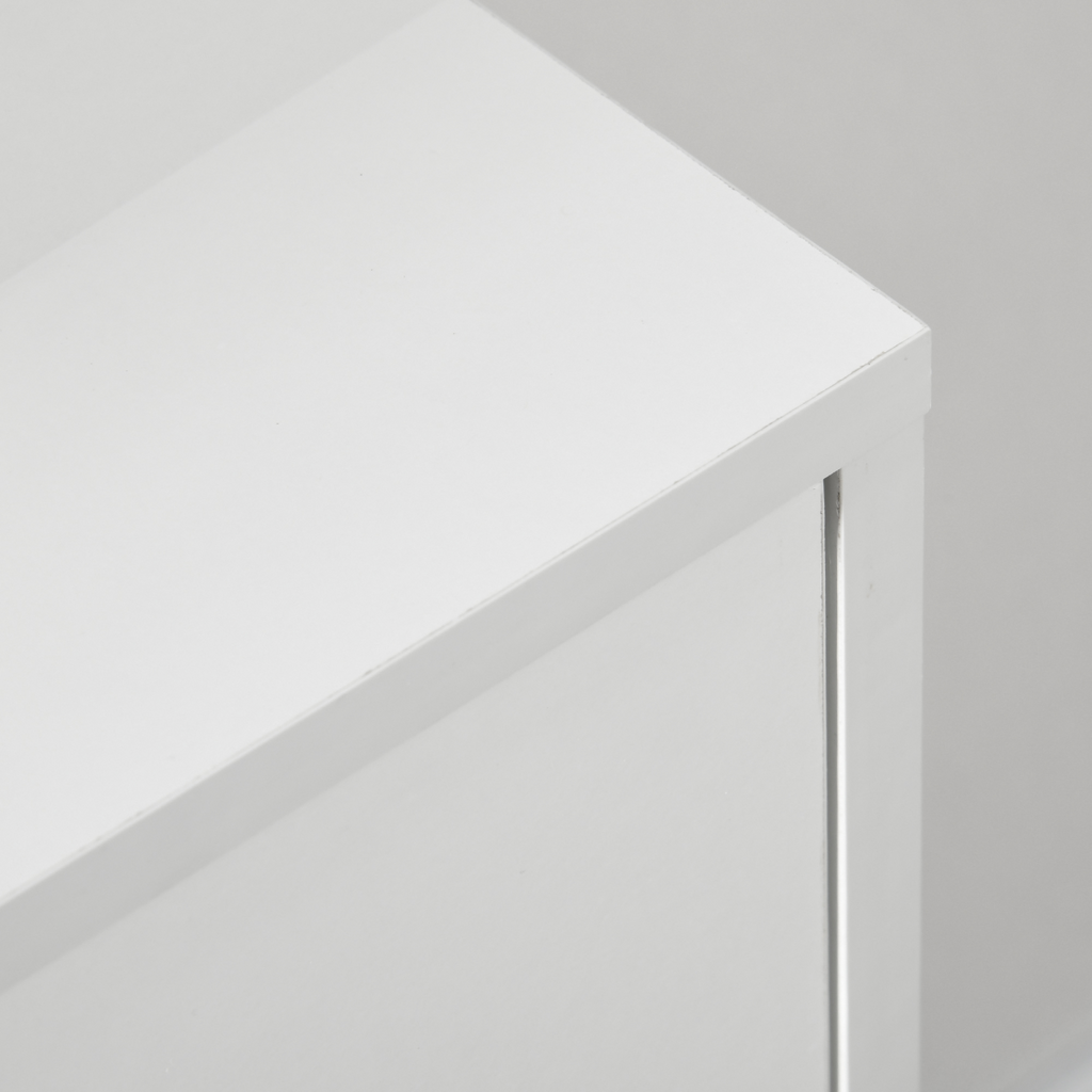 Chest of Drawers 3-Drawer Dresser Storage Organiser with Wood Legs, White